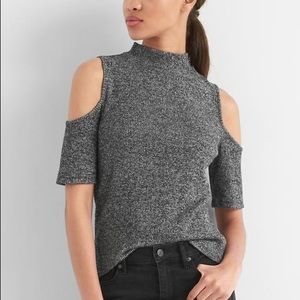 Cold shoulder mock neck